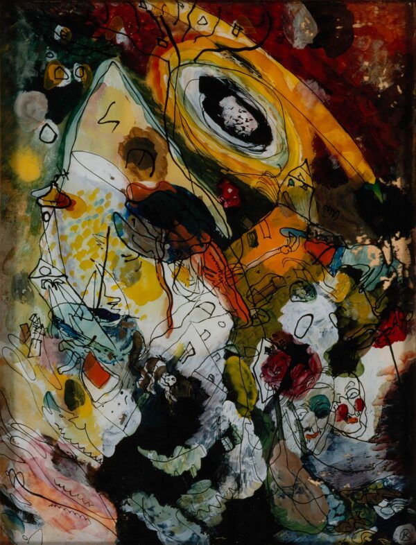 Mit Kneifer (With Nose Clip) - by Wassily Kandinsky