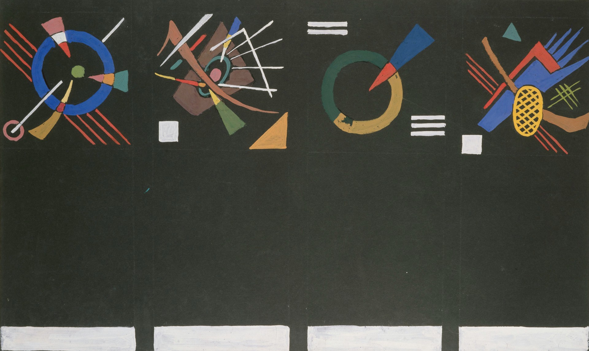 Model of Four Angle Pannel for the Exhibit of Juryfreie - by Wassily Kandinsky