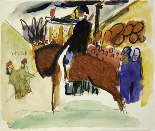 Study for Impression IV (Policeman) - by Wassily Kandinsky