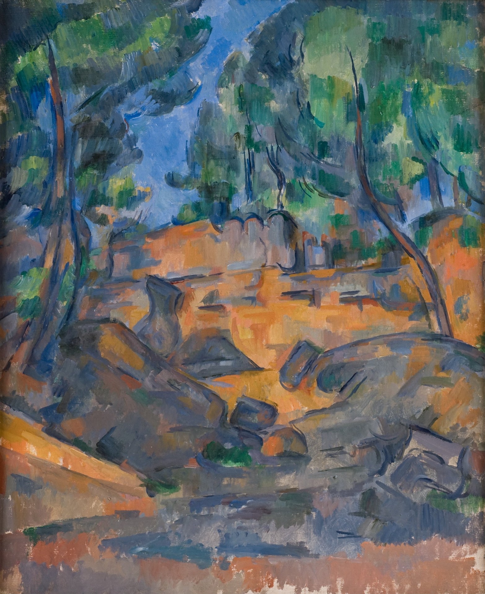 Trees and Rocks, Near the Château Noir - by Paul Cézanne