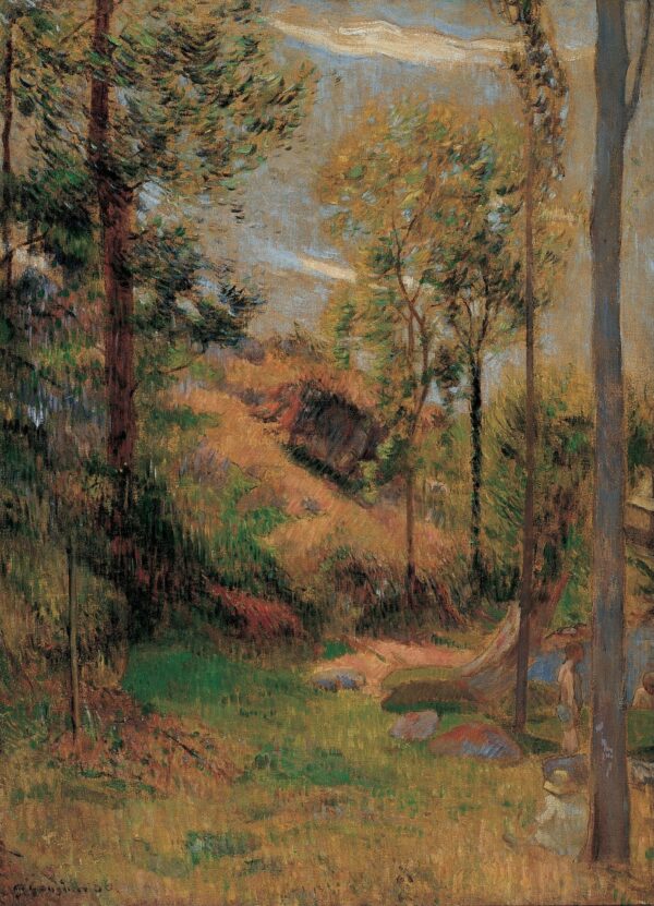 Bathing in Front of the Port of Pont-Aven - by Paul Gauguin