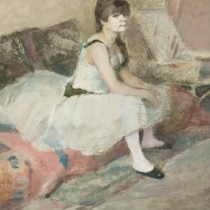 Dancer Seated on a Pink Divan - by Henri de Toulouse-Lautrec