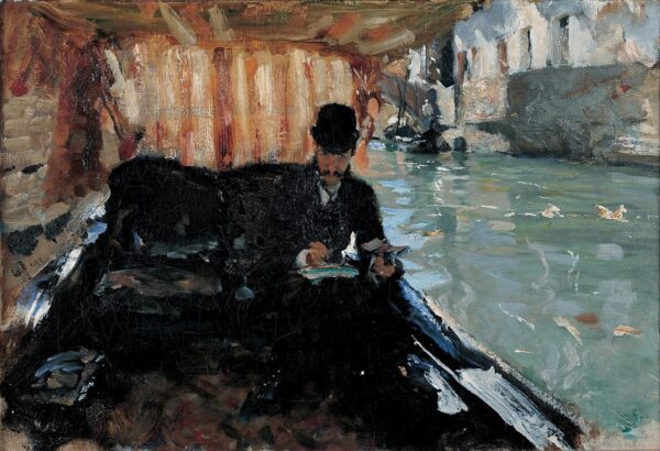 Ramón Subercaseaux in a Gondola - by John Singer Sargent