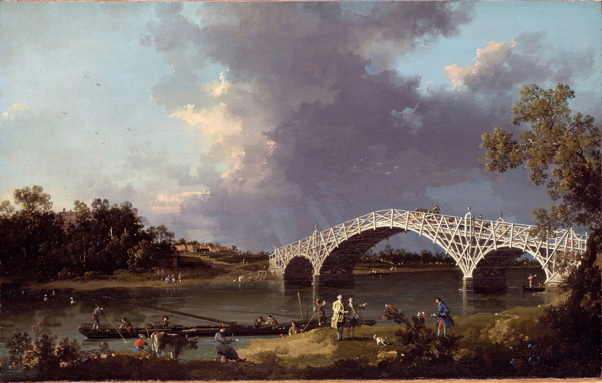 A View of Walton Bridge - by Canaletto