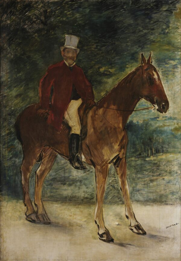 Portrait de M. Arnaud à cheval (Portrait of Mr. Arnaud on Horseback) - by Édouard Manet