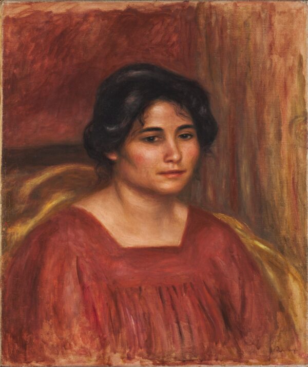 Gabrielle in a Red Dress - by Pierre-Auguste Renoir
