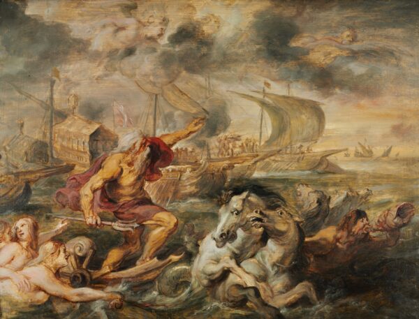 The Voyage of the Cardinal Infante Ferdinand of Spain from Barcelona to Genoa in April 1633, with Neptune Calming the Tempest - by Peter Paul Rubens