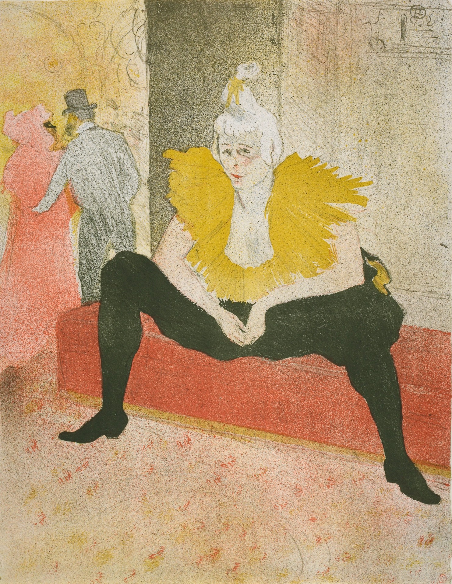 The Seated Clowness - by Henri de Toulouse-Lautrec