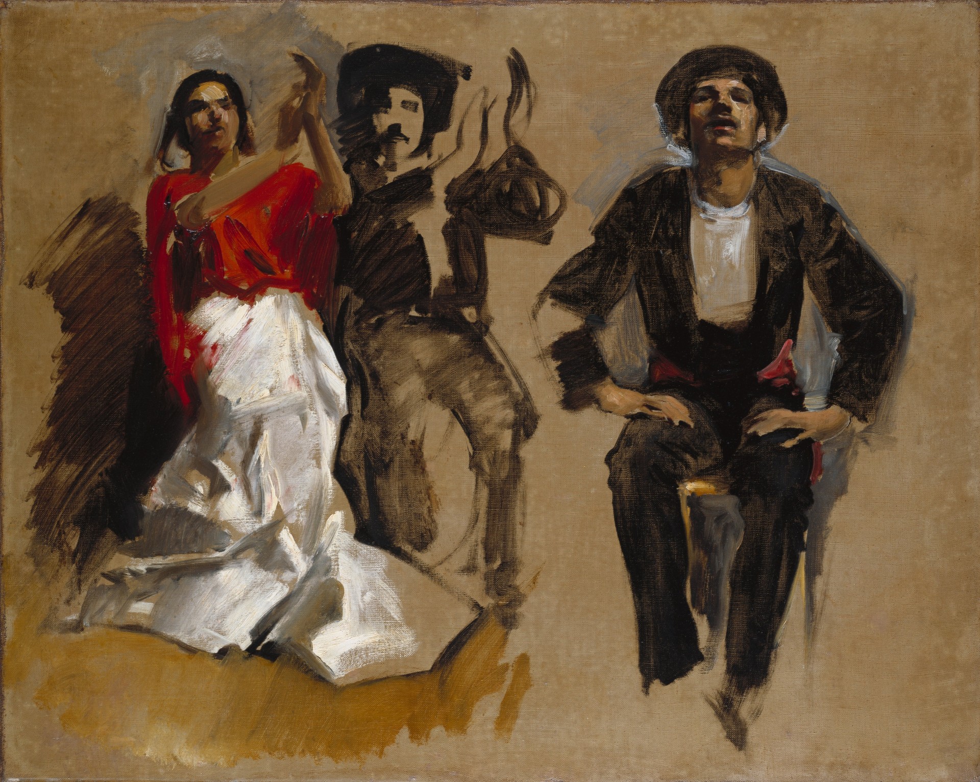 Study for Seated Figures for "El Jaleo" - by John Singer Sargent