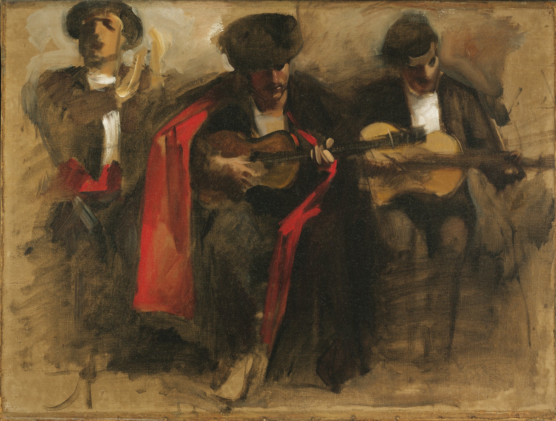 Study for Seated Musicians for "El Jaleo" - by John Singer Sargent
