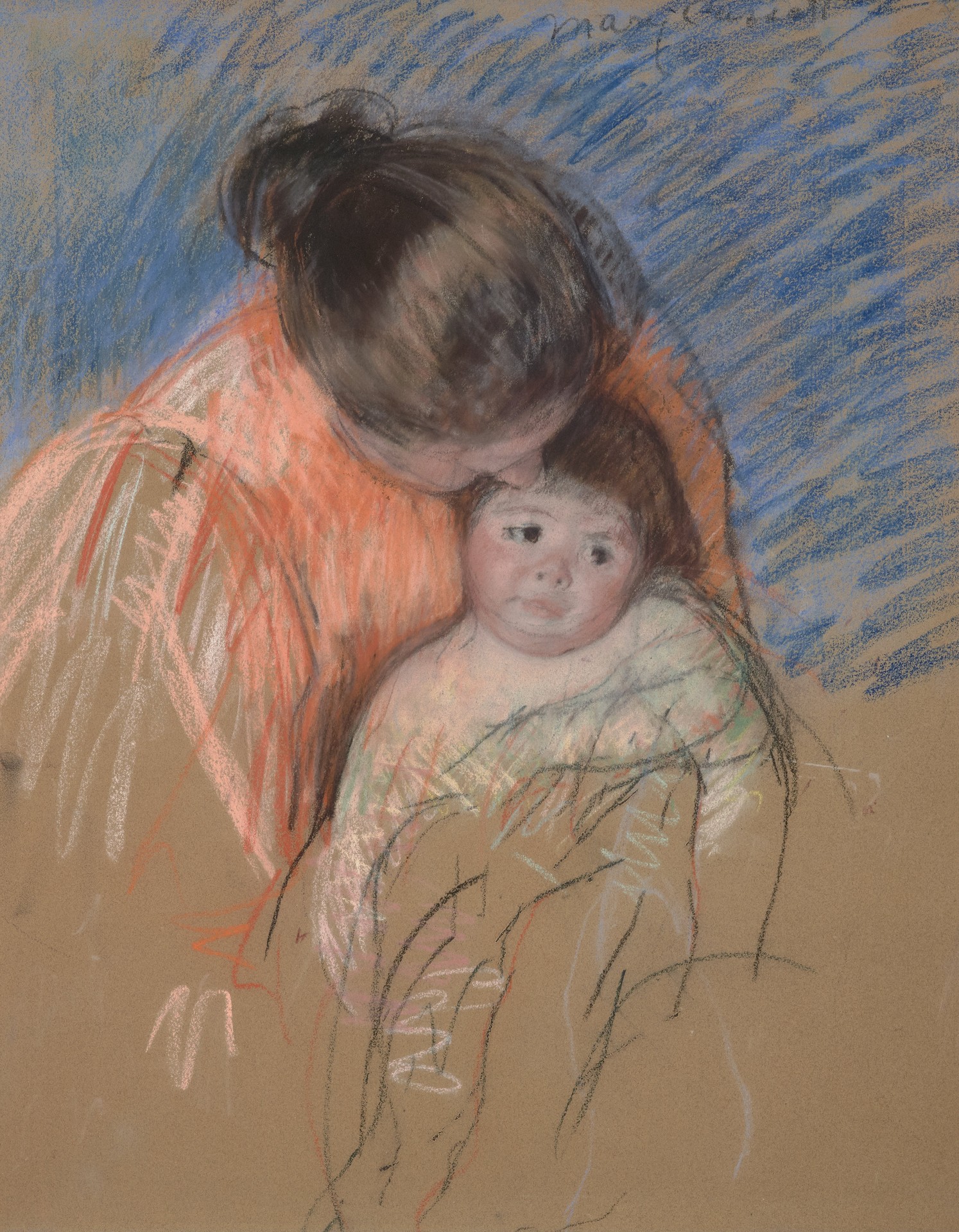 Sketch of a Mother Looking Down at Thomas - by Mary Cassatt