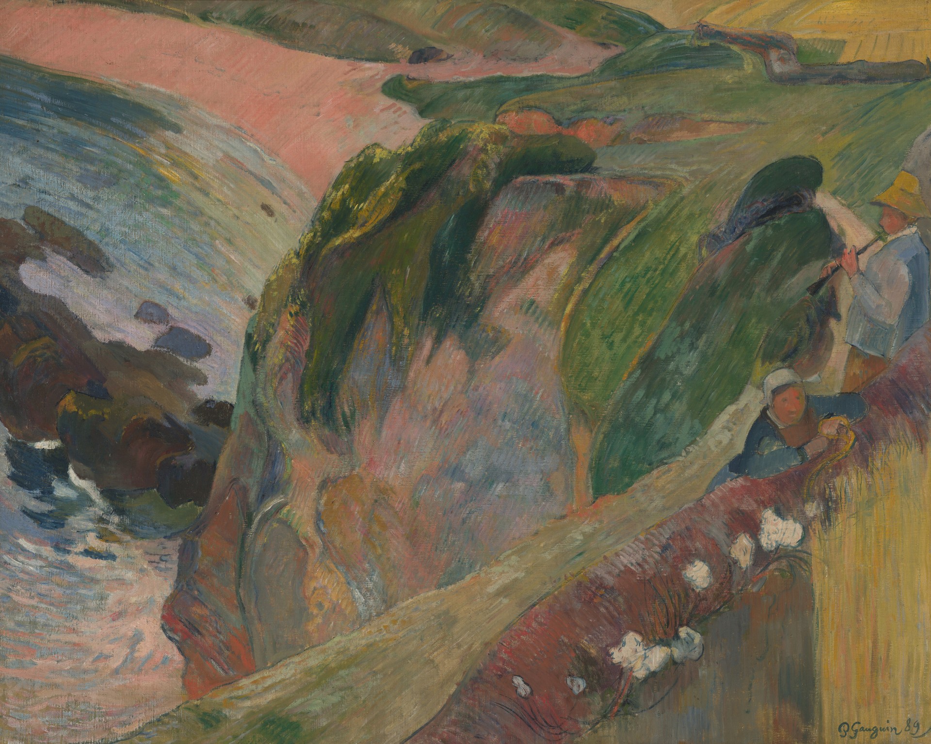 The Flageolet Player on the Cliff - by Paul Gauguin