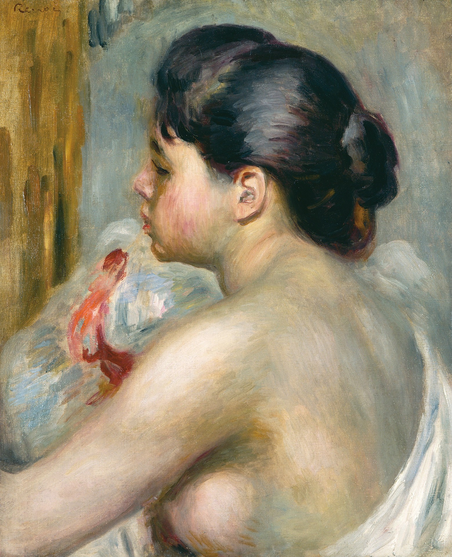 Dark-Haired Woman - by Pierre-Auguste Renoir