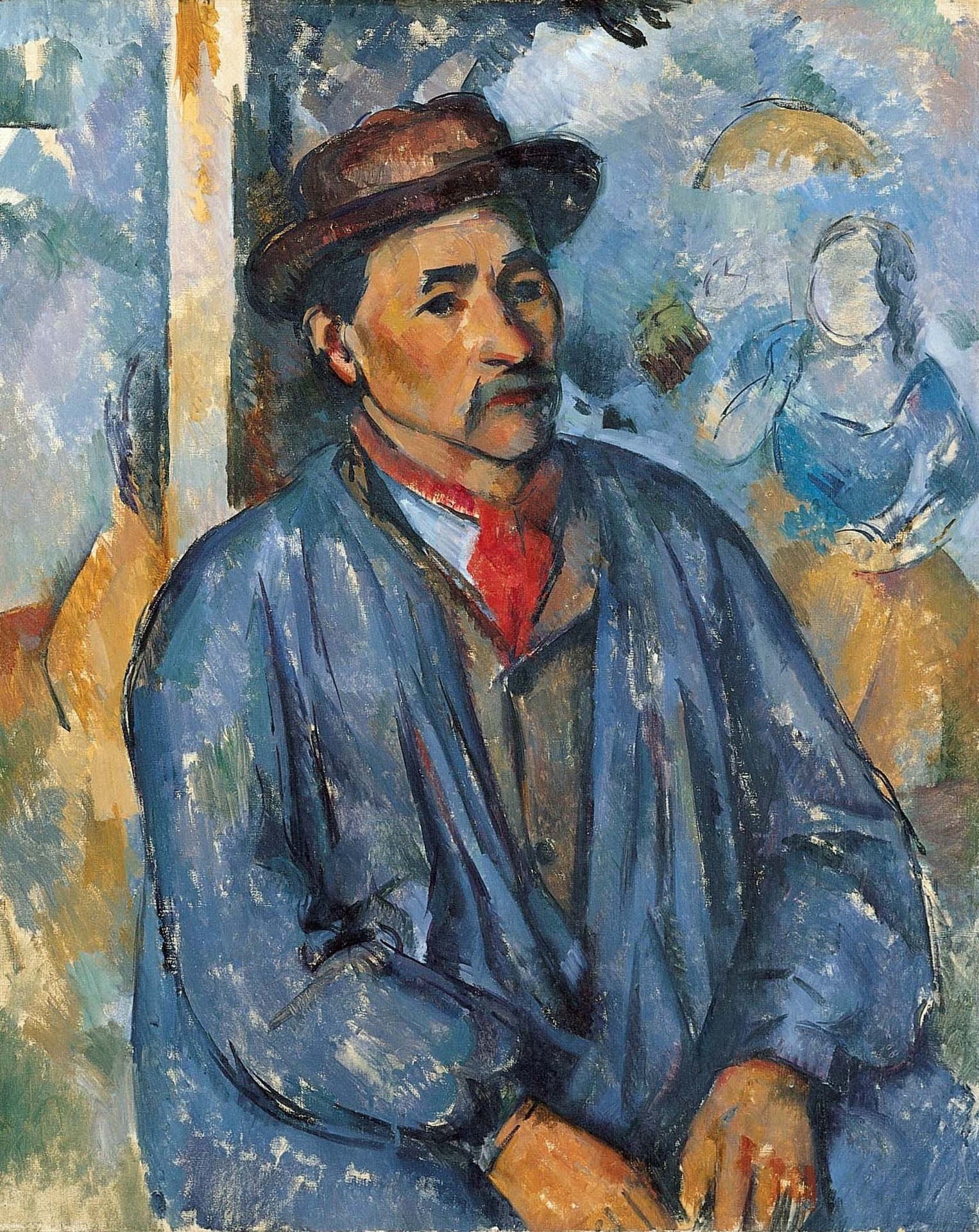 Man in a Blue Smock - by Paul Cézanne