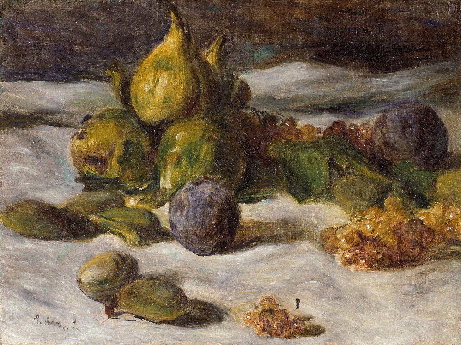 Still Life with Fruit (Figs and Currants) - by Pierre-Auguste Renoir