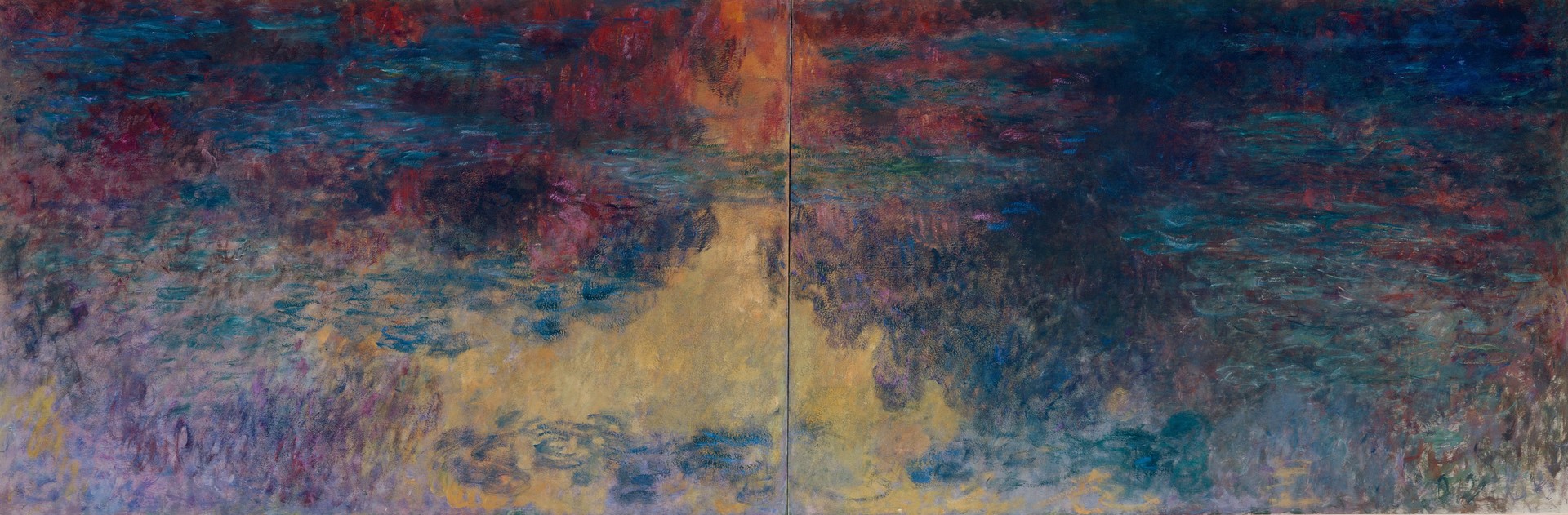 The Water Lily Pond in the Evening - by Claude Monet