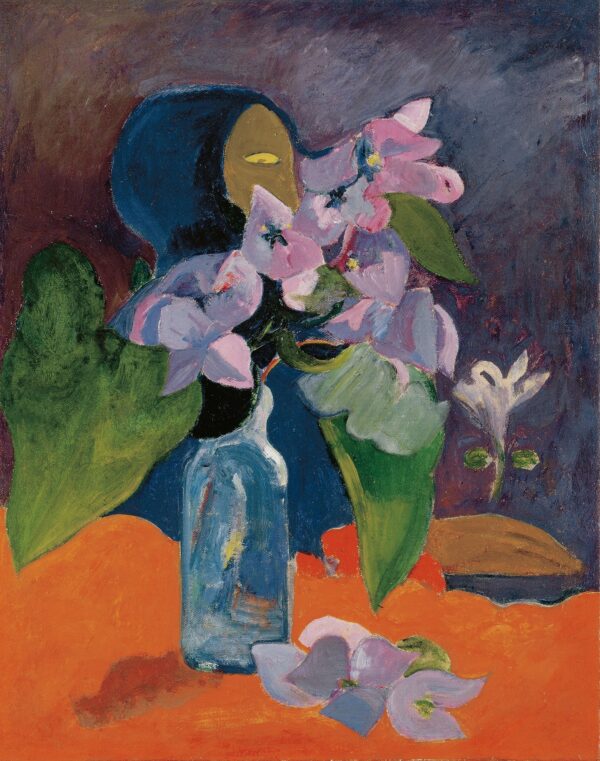 Still Life with Flowers and Idol - by Paul Gauguin