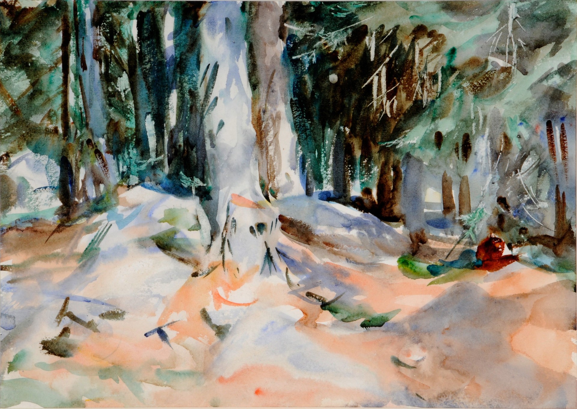 Portud, 1911 Forrest Scene - by John Singer Sargent
