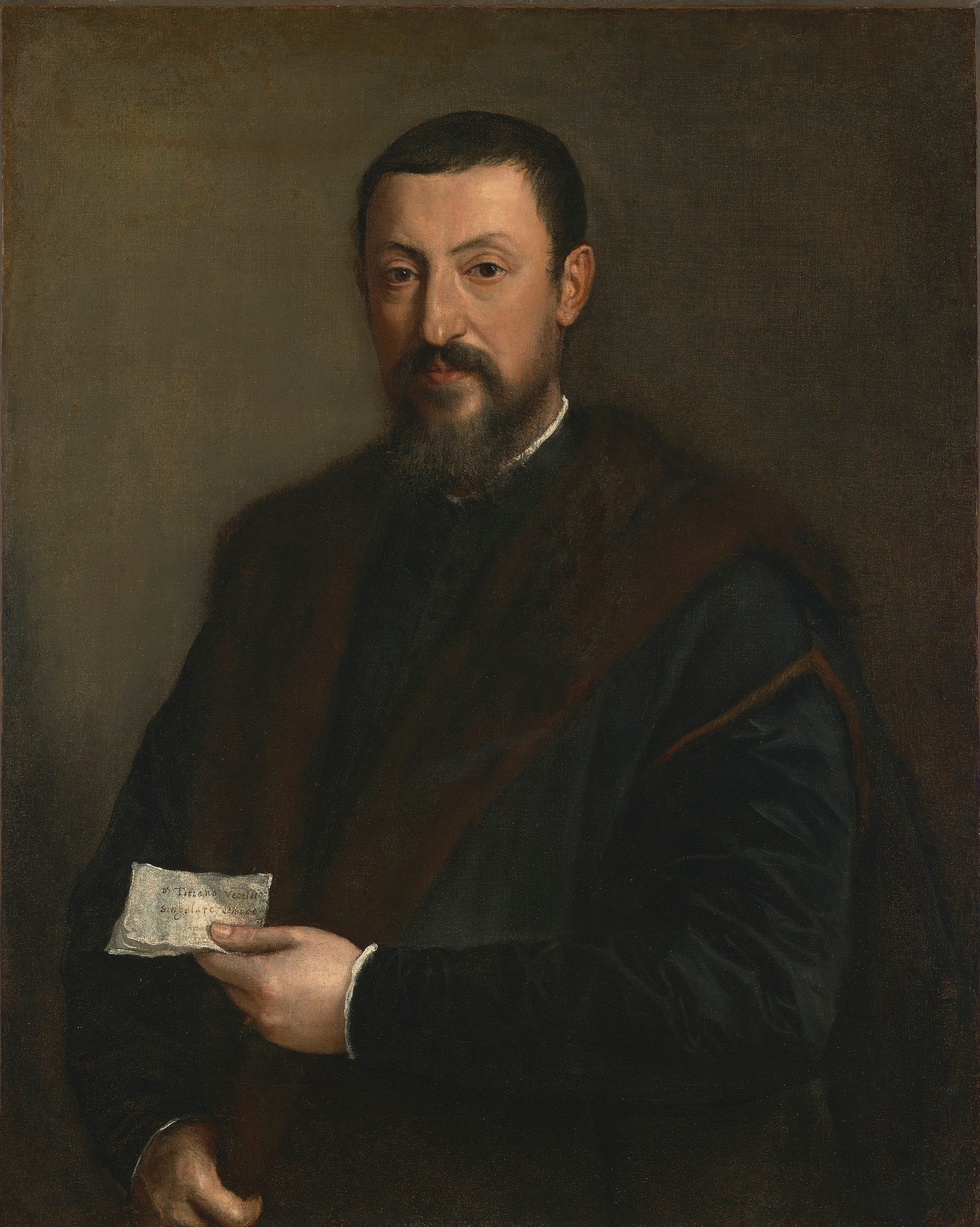 Portrait of a Friend of Titian (Marco Mantova Benavides) - by Titian