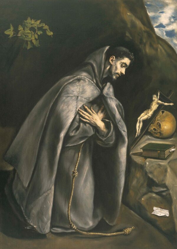 St. Francis Venerating the Crucifix - by El Greco
