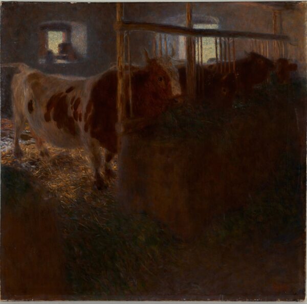 Kuhstall / Kühe im Stall - by Gustav Klimt
