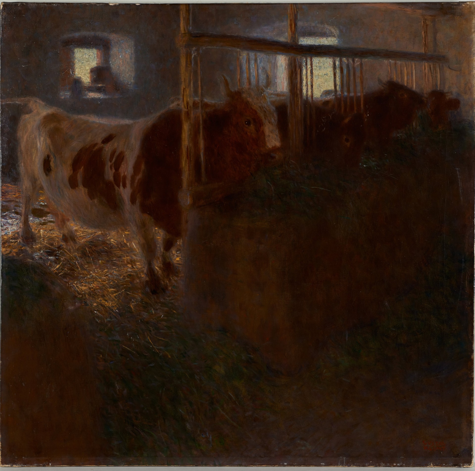 Kuhstall / Kühe im Stall - by Gustav Klimt