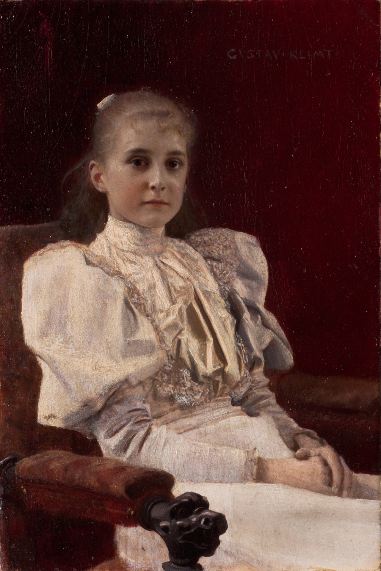 Seated Young Girl - by Gustav Klimt