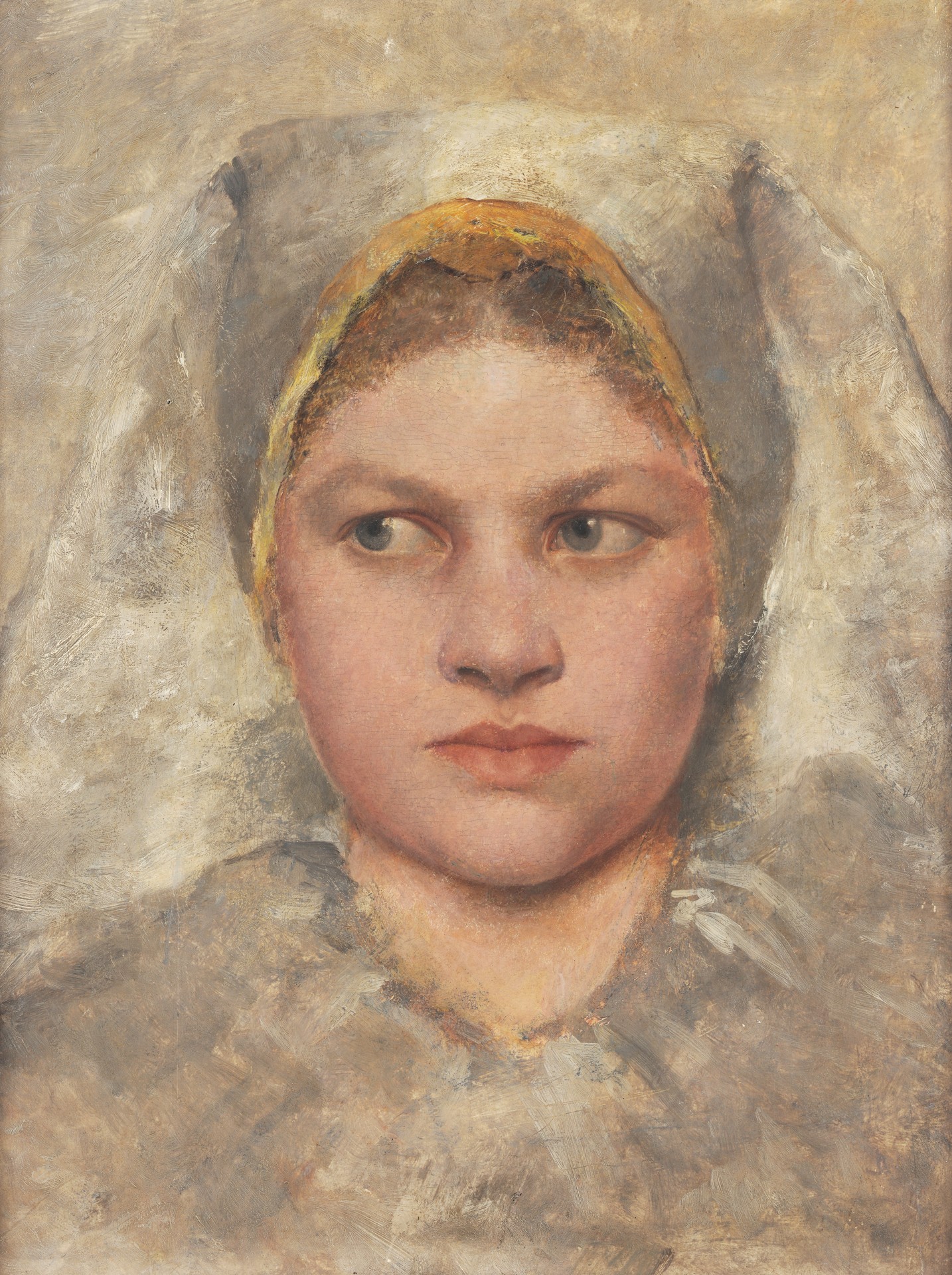 Head Study of a Girl from Haná - by Gustav Klimt
