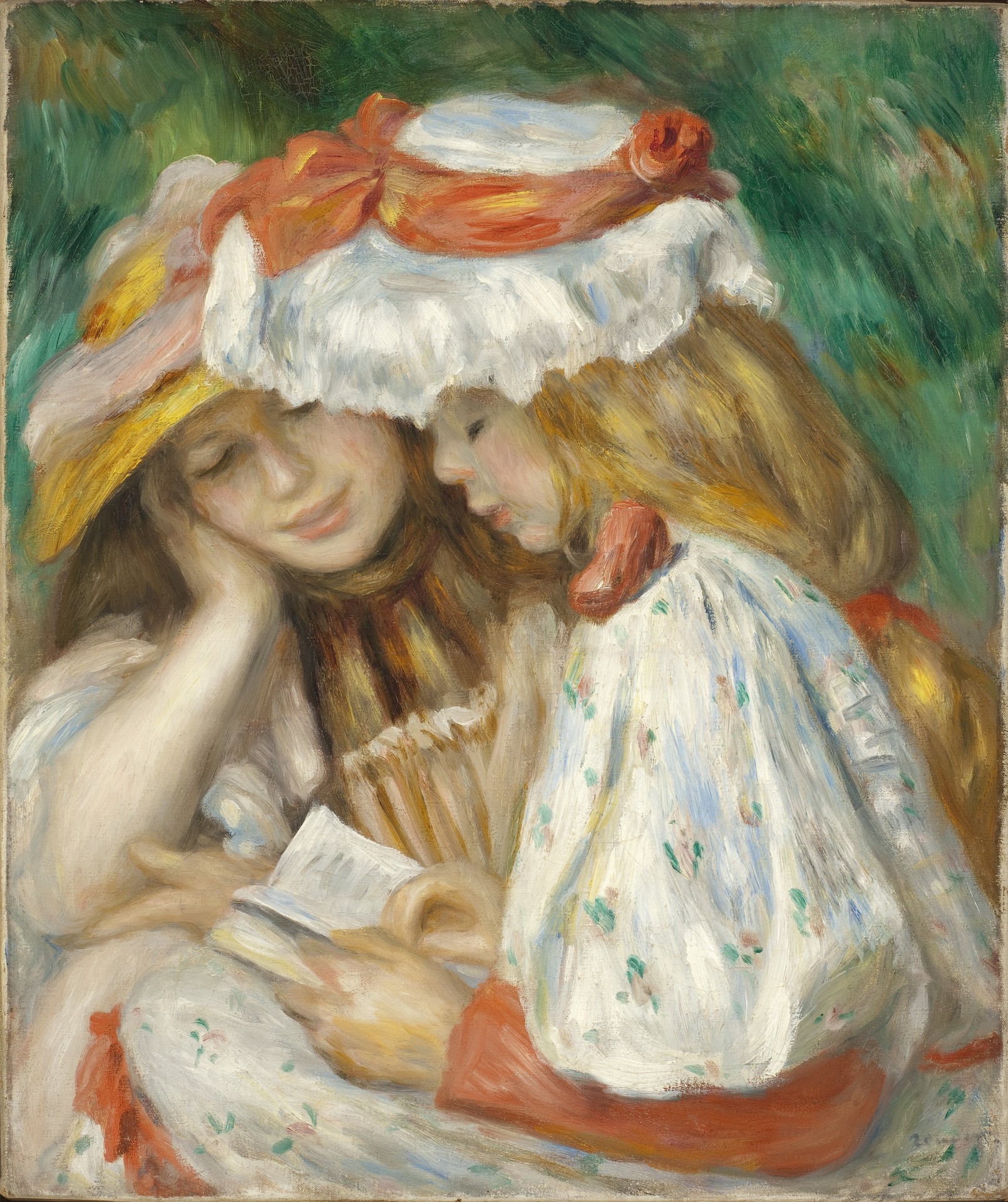 Two Girls Reading - by Pierre-Auguste Renoir