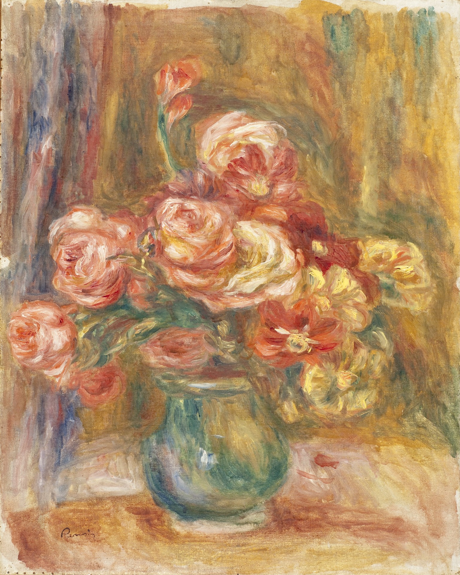 Vase of Roses - by Pierre-Auguste Renoir