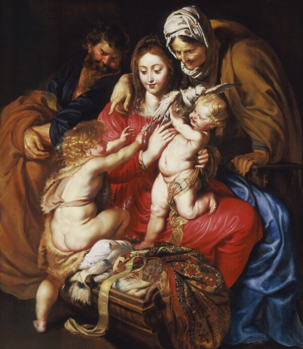 The Holy Family with St. Elizabeth, St. John, and a Dove - by Peter Paul Rubens