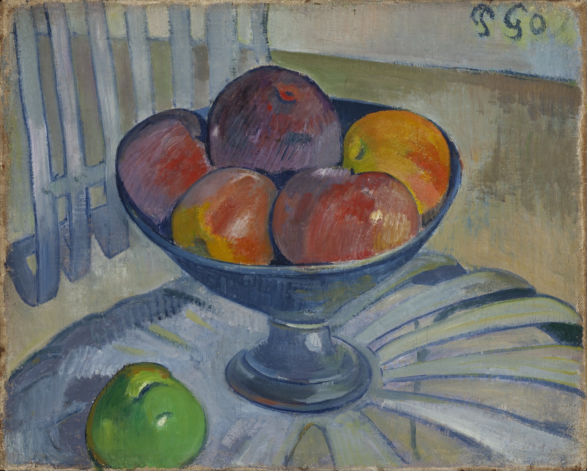 Fruit Dish on a Garden Chair - by Paul Gauguin