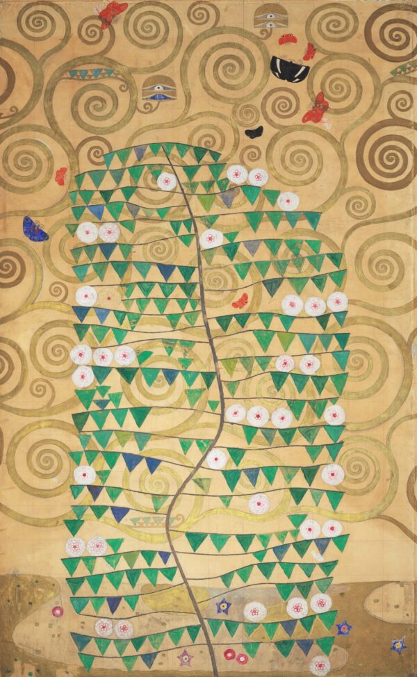 Nine Cartoons for the Execution of a Frieze for the Dining Room of Stoclet House in Brussels: Part 6, Rosebush - by Gustav Klimt