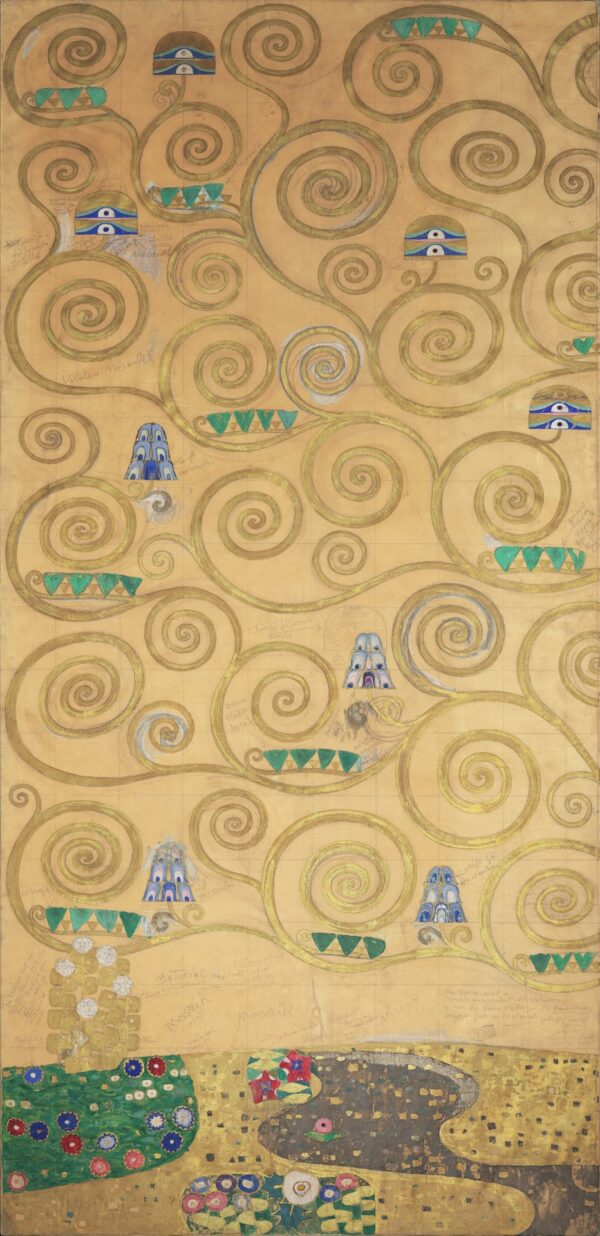 Nine Cartoons for the Execution of a Frieze for the Dining Room of Stoclet House in Brussels: Part 1, Part of the tree of life - by Gustav Klimt