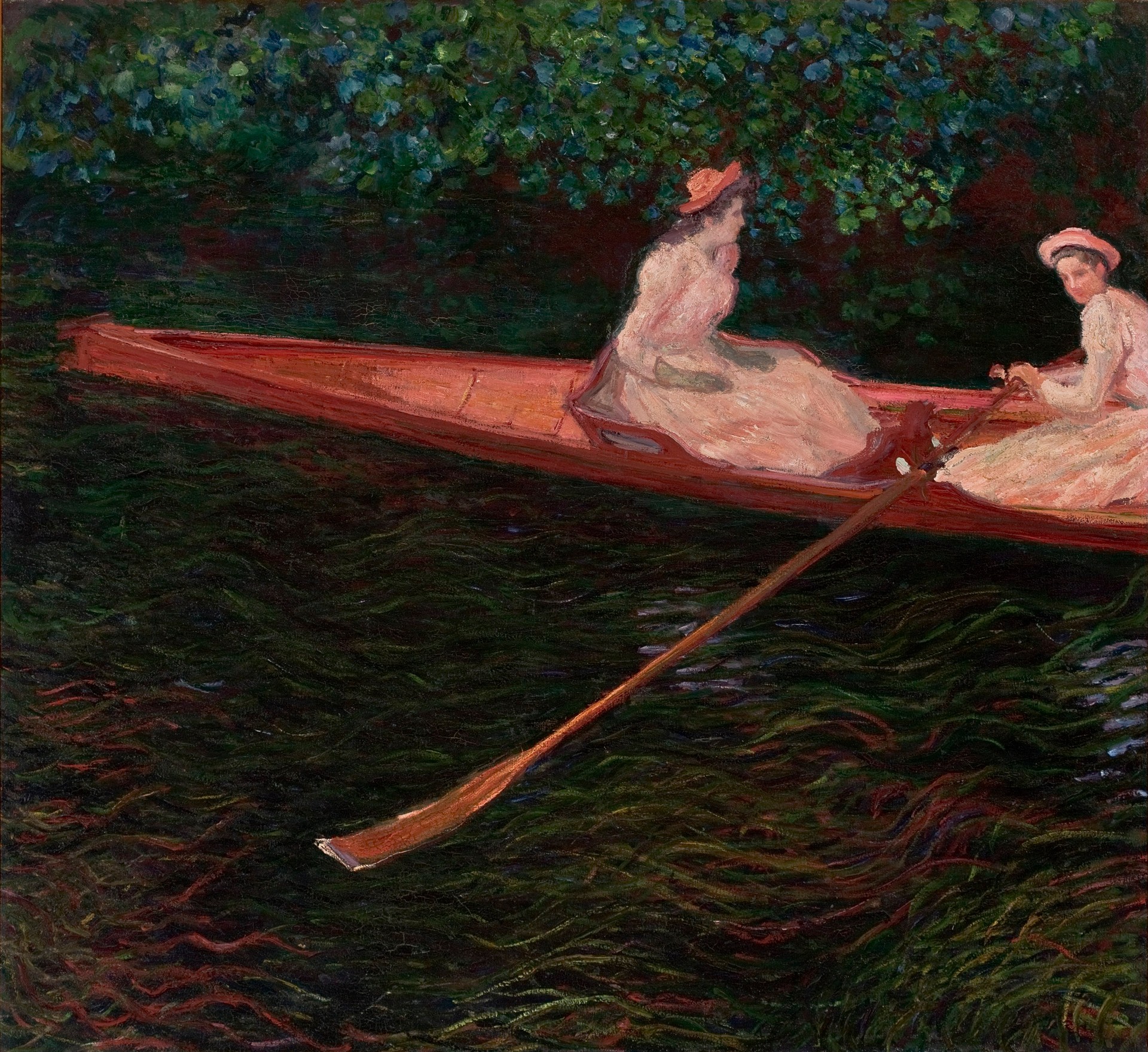 The Canoe on Epte - by Claude Monet