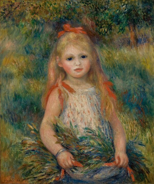 Girl with Flowers - by Pierre-Auguste Renoir