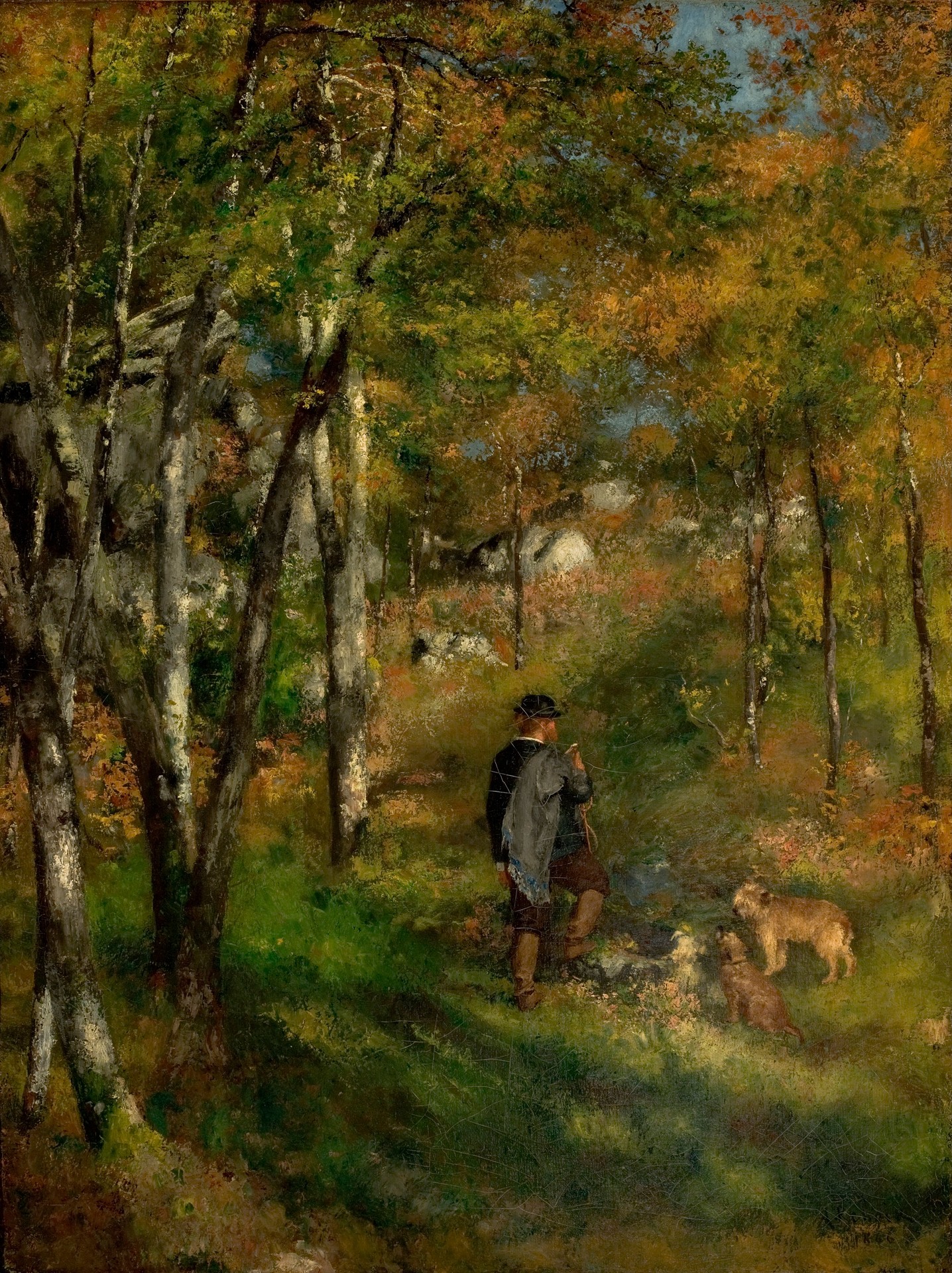 The Painter Le Coeur Hunting in the Fontainebleau Forest - by Pierre-Auguste Renoir