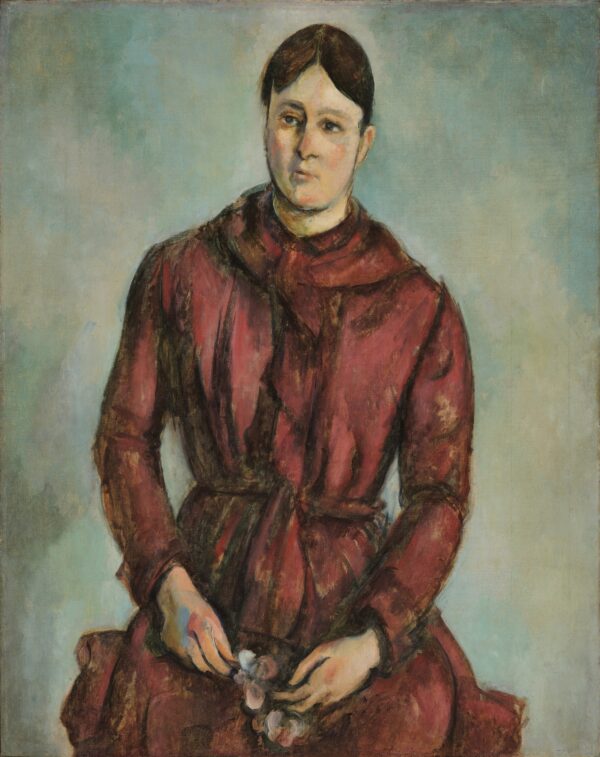 Mrs. Cézanne in Red - by Paul Cézanne