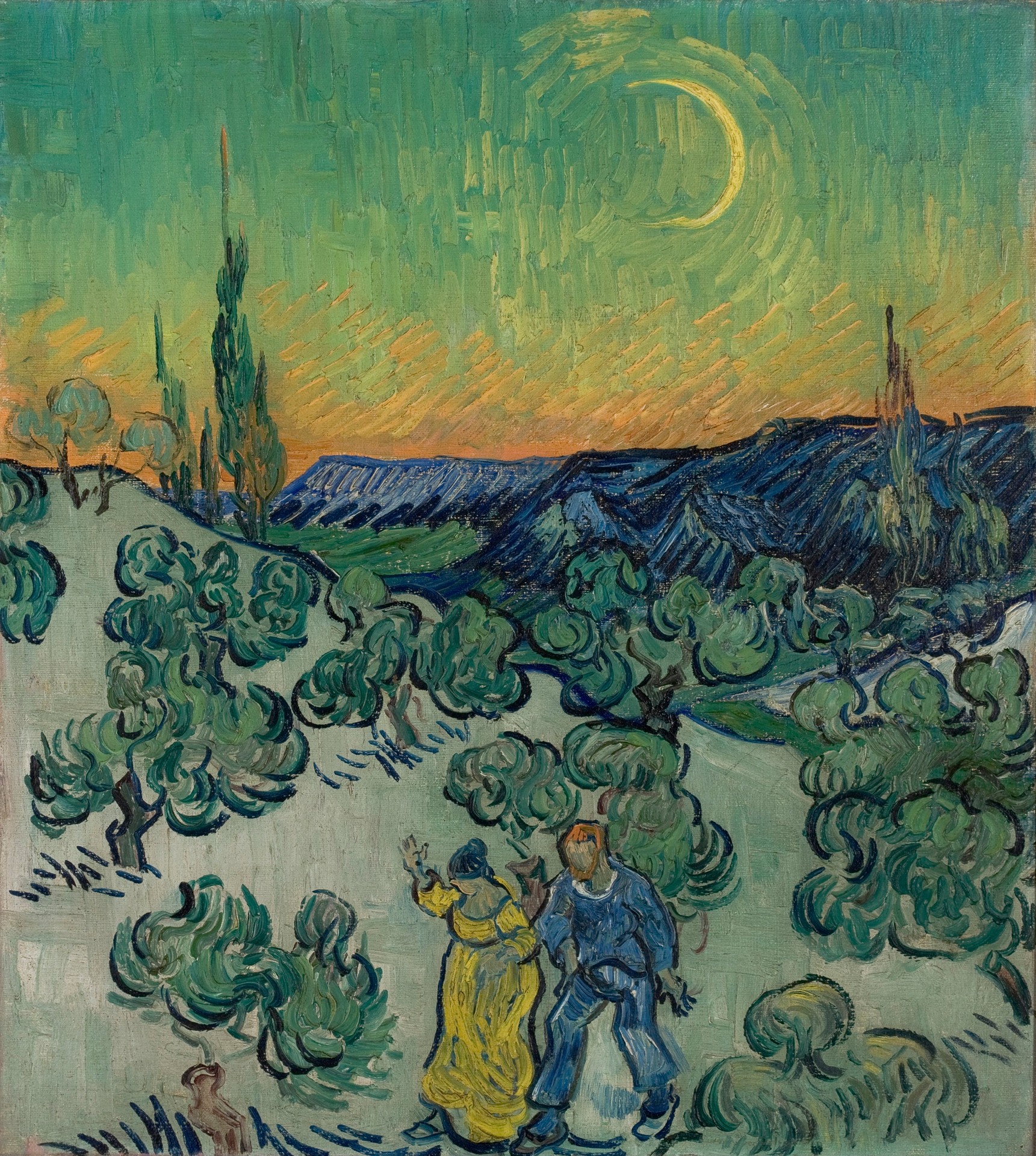 A Walk at Twilight - by Vincent van Gogh