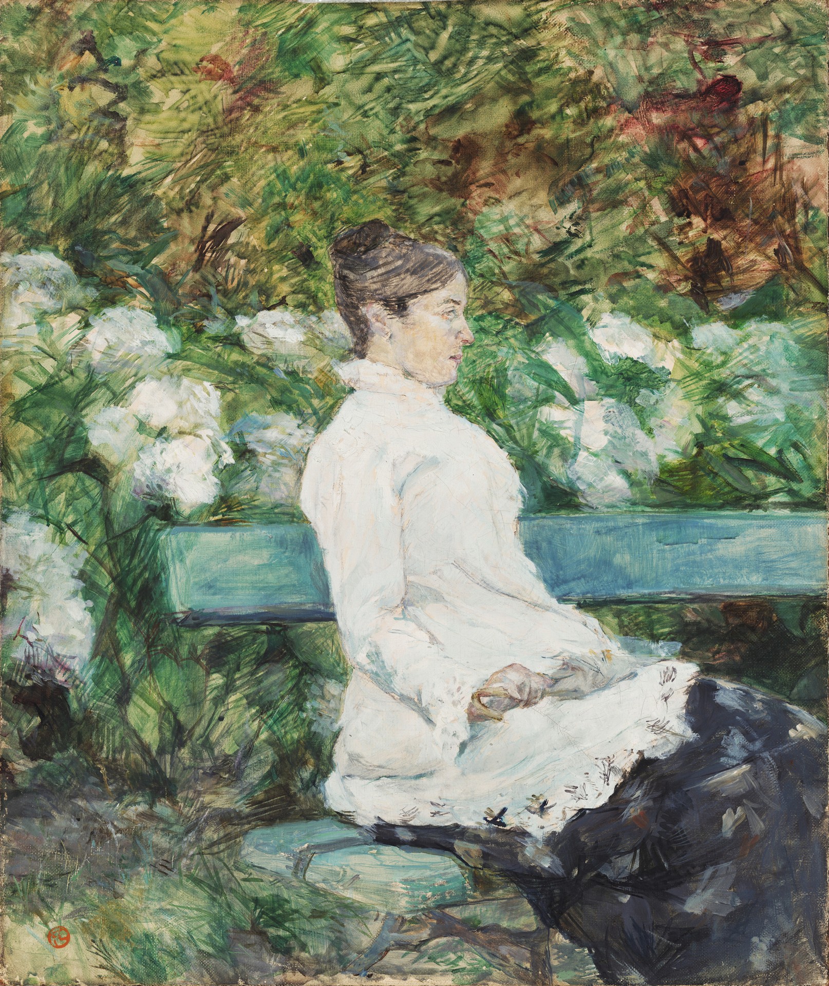 Countess Adèle de Toulouse-Lautrec in the Garden of Malromé - by Henri de Toulouse-Lautrec