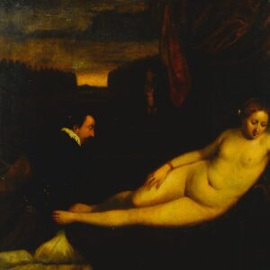Venus with an Organist and a Dog - by Titian