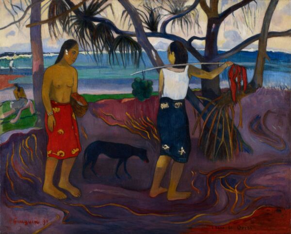 I Raro Te Oviri (Under the Pandanus) - by Paul Gauguin