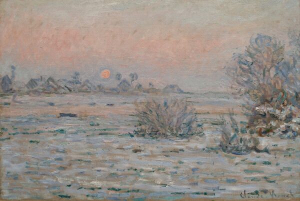 Winter Sun at Lavacourt - by Claude Monet