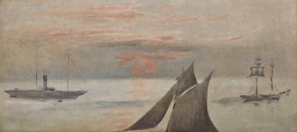 Boats at Sea, Sunset - by Édouard Manet