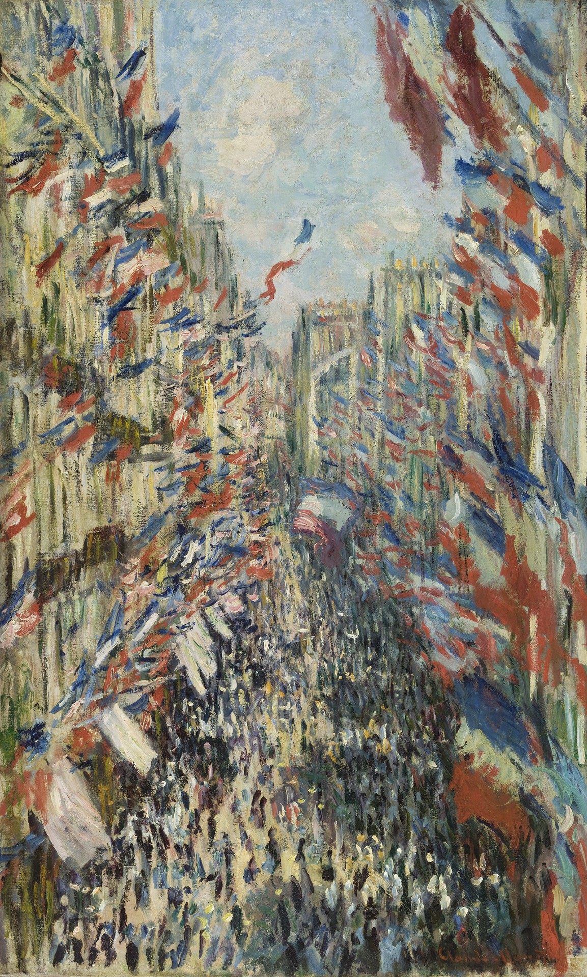 The Rue Montorgueil in Paris. Celebration of June 30, 1878 - by Claude Monet