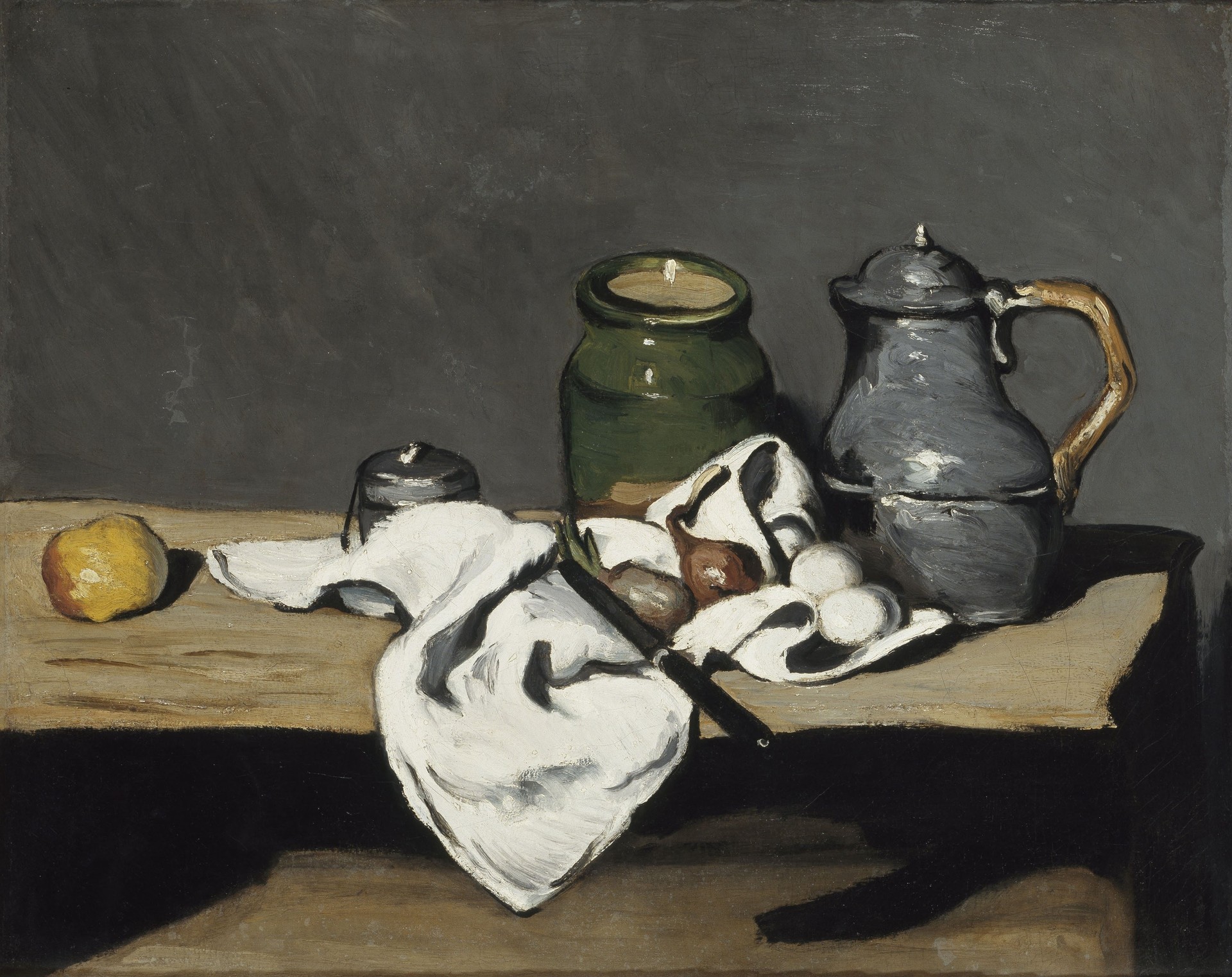 Still life with kettle - by Paul C¨¦zanne
