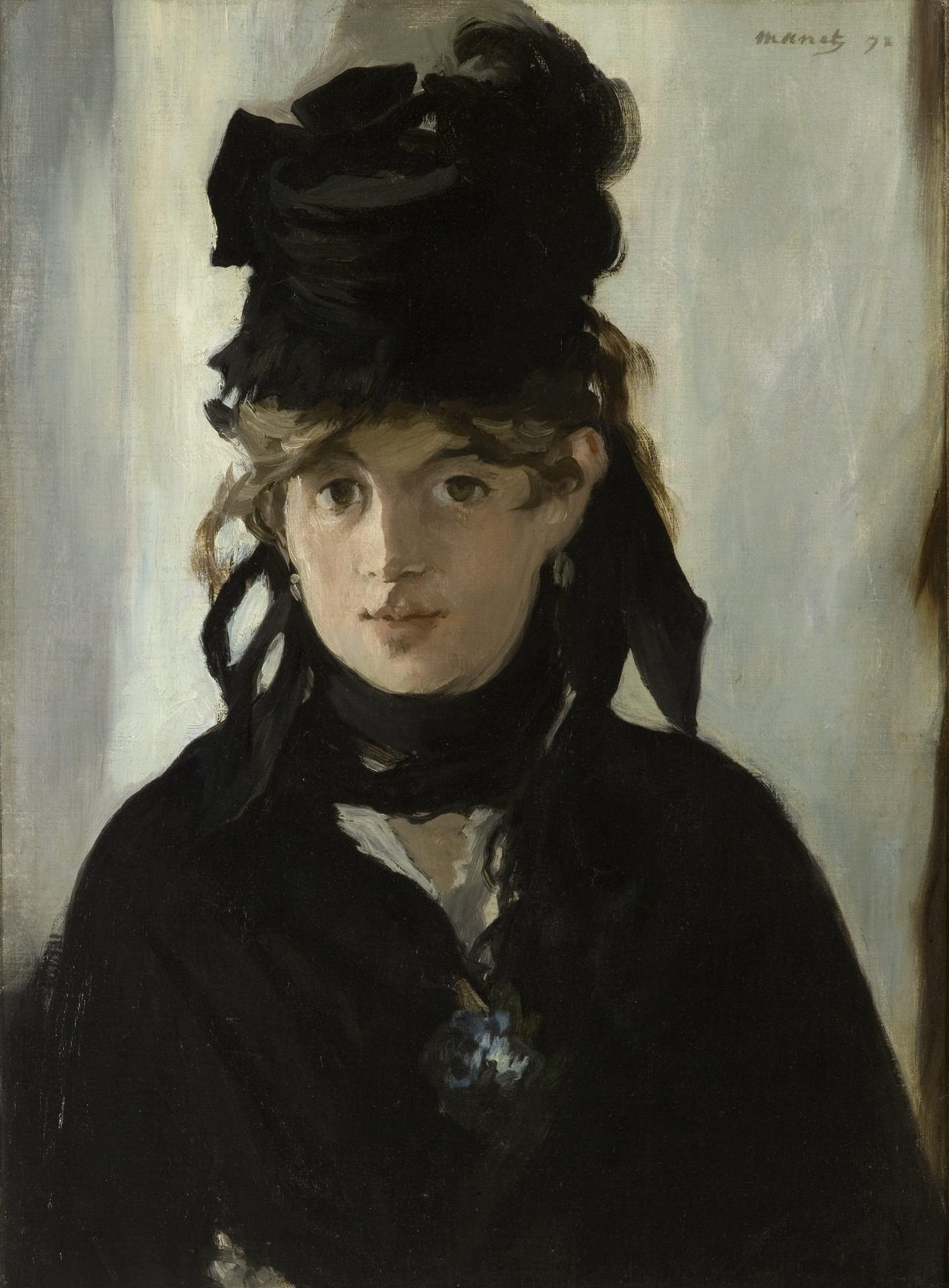 Berthe Morisot with a Bouquet of Violets - by Édouard Manet