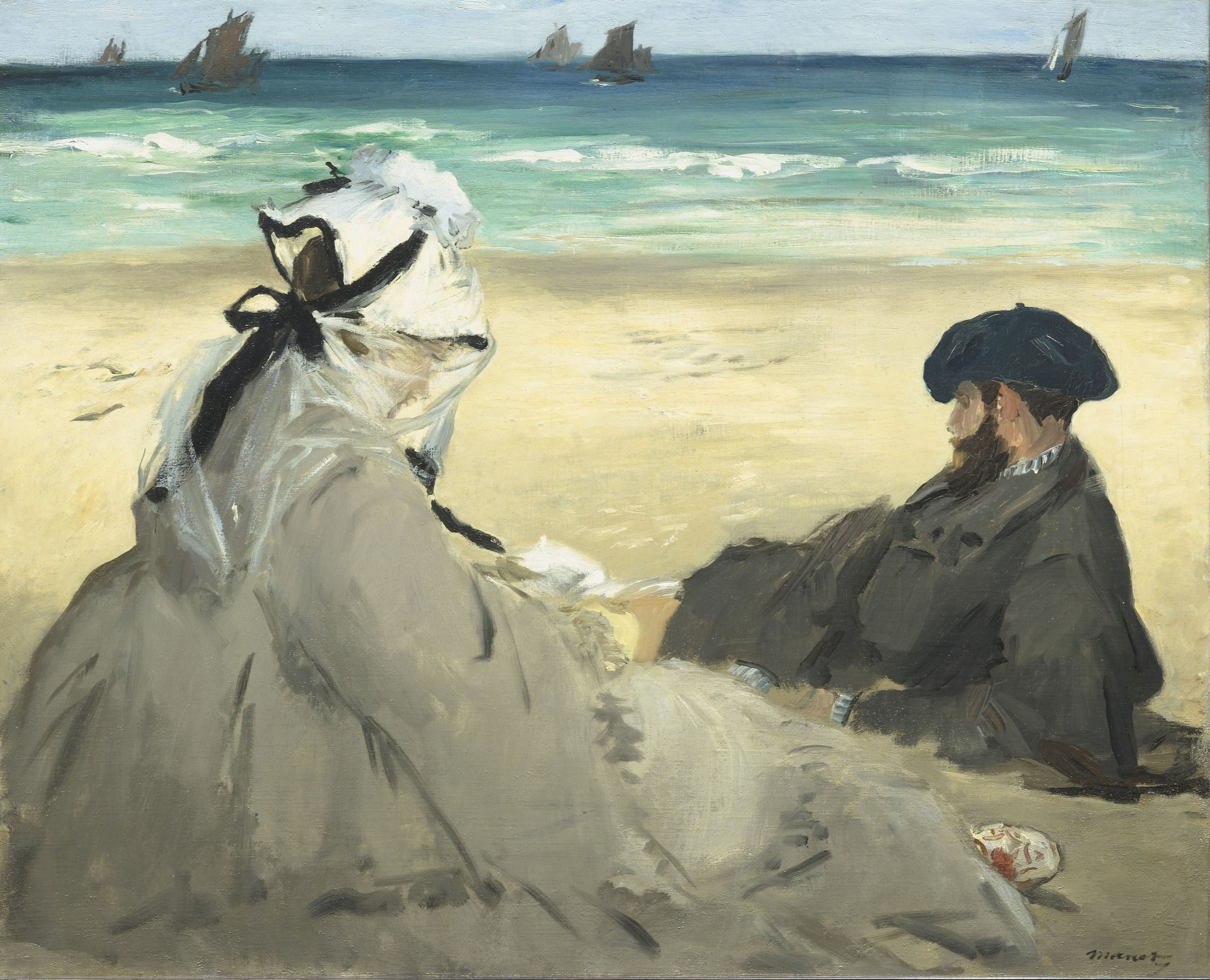 On the Beach - by Édouard Manet