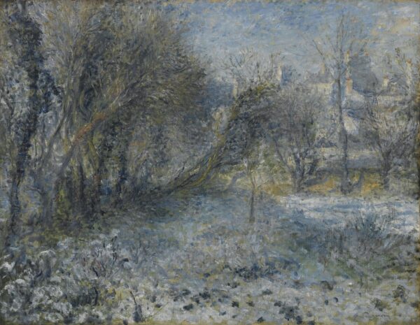 Snow-covered Landscape - by Pierre-Auguste Renoir