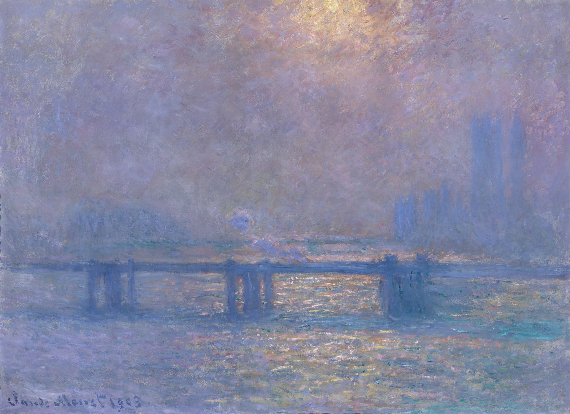 Charing Cross Bridge, the Thames - by Claude Monet